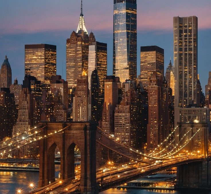 Times Square lights in New York City at night