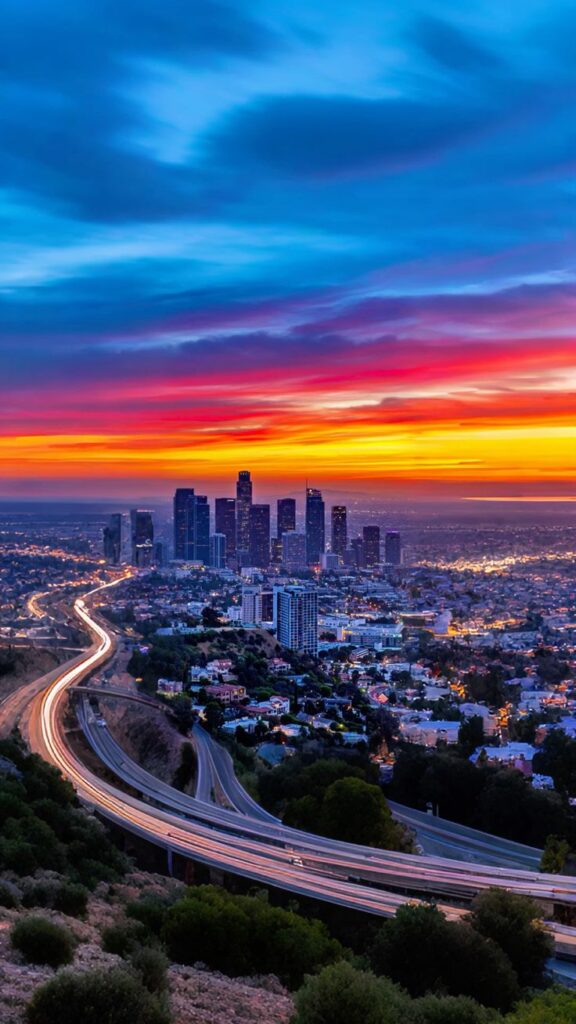 Los Angeles skyline sunset luxury