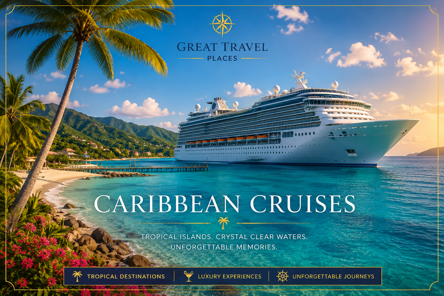 Sail through crystal-clear waters, tropical islands, luxury resorts, and unforgettable beach destinations across the Caribbean.