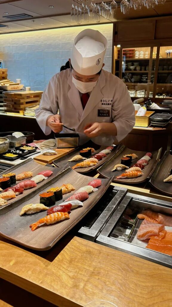 Fresh sushi served at a Tokyo restaurant.