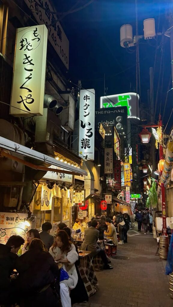 Popular Japanese street food in Tokyo.
