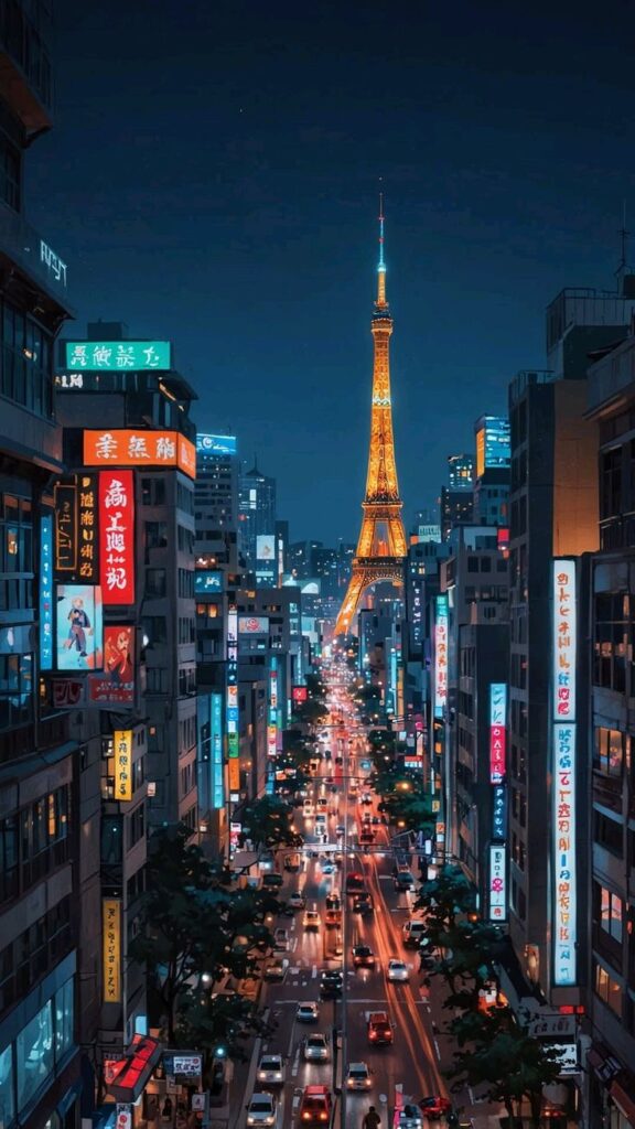 Tokyo Travel Guide: Tokyo skyline at night with Tokyo Tower.